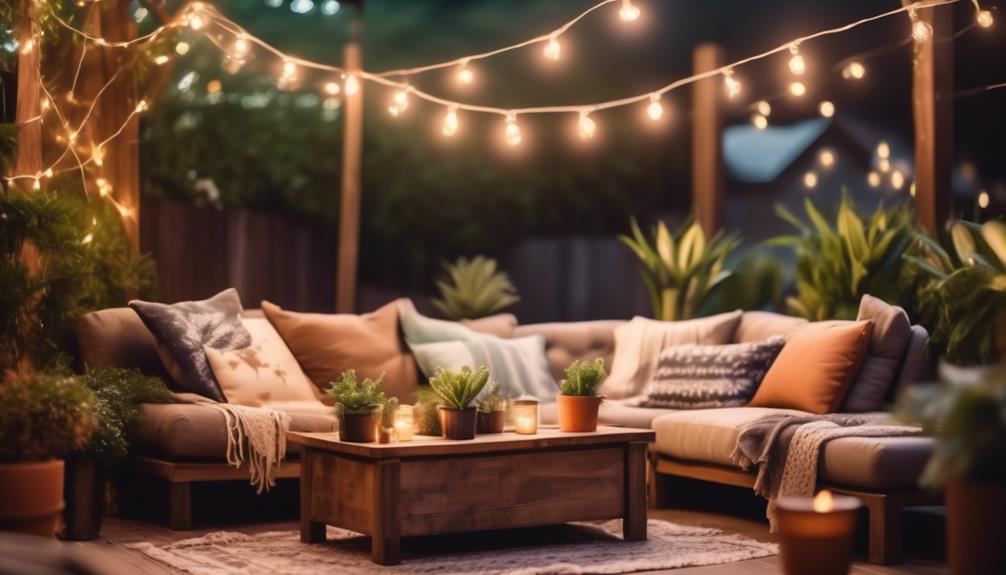 cozy backyard oasis with seating